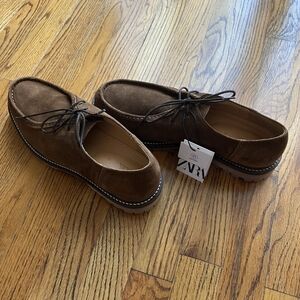 Zara Brown Oxfords with Suede Finish
